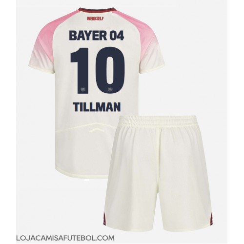 Camisa de Futebol Bayer Leverkusen Malik Tillman #10 Equipamento Secundário Infantil 2025-26 Manga Curta (+ Calças curtas)